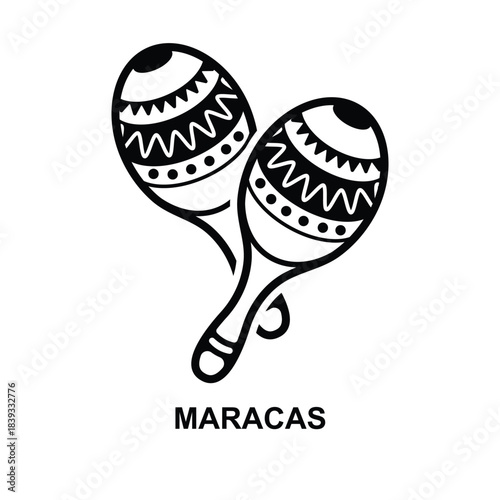 Maracas icon isolated on background vector illustration. Non AI generate.