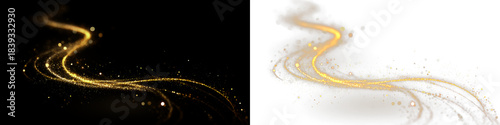 PNG Golden Light Trail Overlay PNG on transparent background