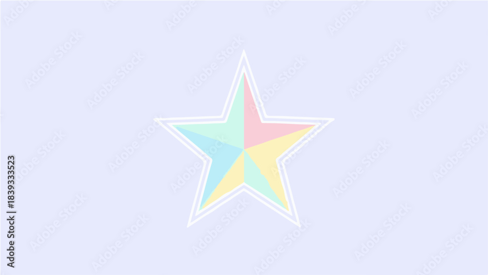 Obraz premium Pastel Geometric Star with Double Outline on Lavender Background