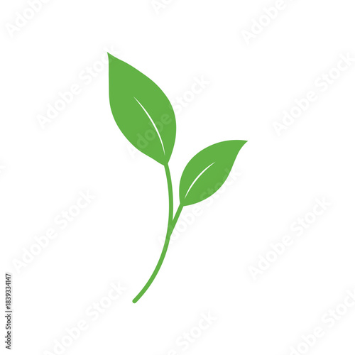 Green Leaf Sprout Icon Representing Nature, Growth, and Eco-Friendly Concepts