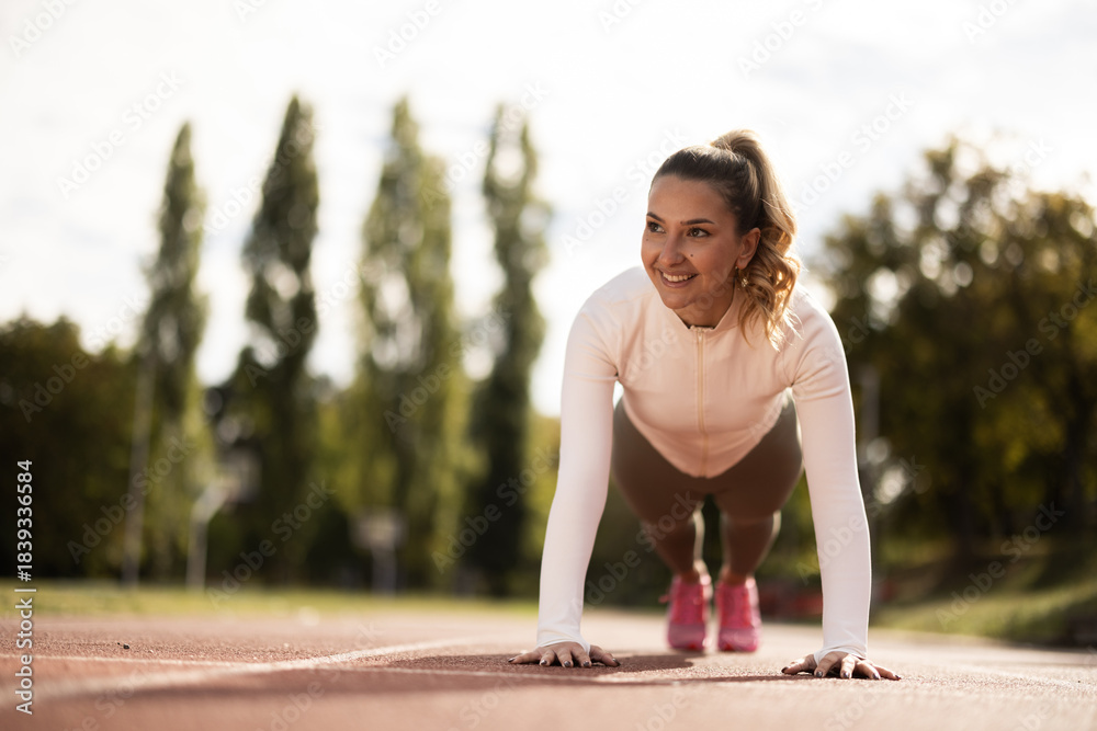 Fototapeta premium Woman Doing Push Up