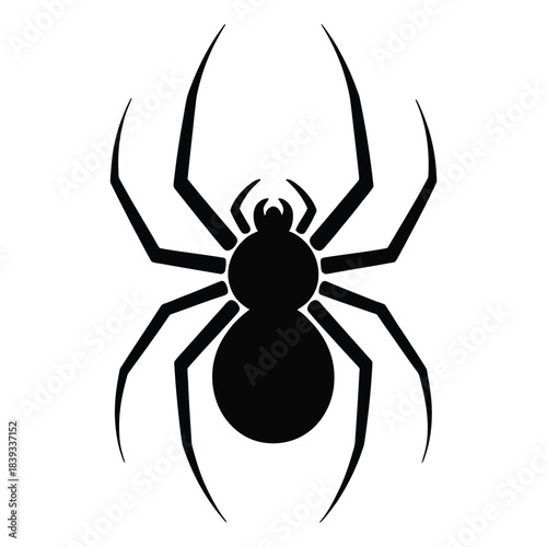 Gothic spider logo, Dangerous spider mascot, vector illustration. Venom spider silhouette, black widow vector 