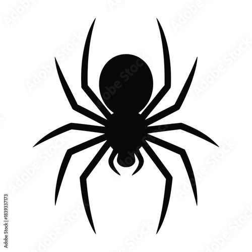Gothic spider logo, Dangerous spider mascot, vector illustration. Venom spider silhouette, black widow vector 