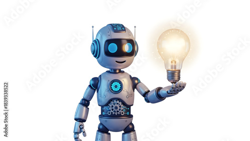 Ideal for technology concepts, creativity, innovation, and robotics themes. A playful illustration designed for use in websites, presentations, and marketing materials.