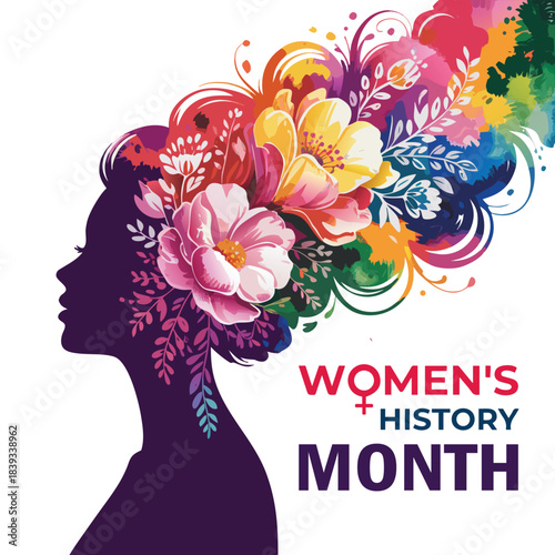 Women's history month celebration background generative ai in colorful pastel flowers.