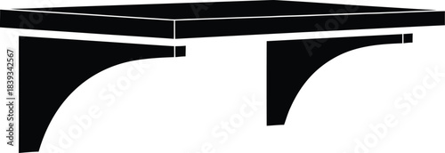 Wall-mounted console table vector icon, decorative corbel bracket shelf, antique furniture graphic