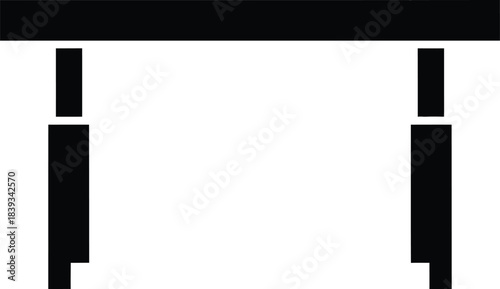 Adjustable height office desk vector icon, sit-stand table, ergonomic workspace equipment graphic