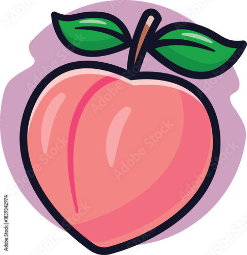 Peach Vector – Cute Doodle Fruit (EPS10)