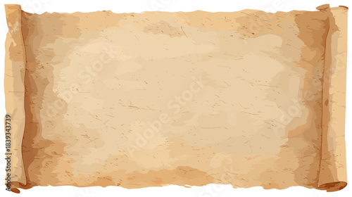Vector illustration of a blank ancient parchment paper scroll
