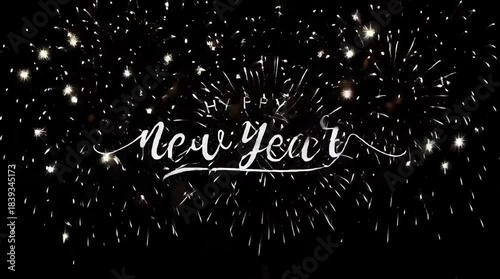 Merry Christmas and Happy New Year card vector design with gold star decoration, winter snow illustration, and celebration banner text