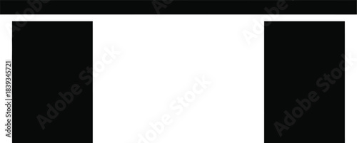 Office desk vector silhouette, corporate workspace furniture, business table icon, solid executive station