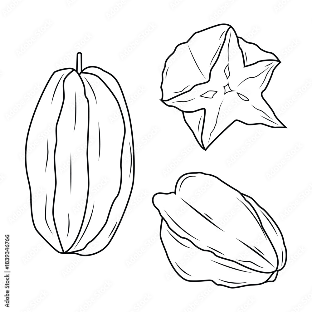 Fototapeta premium Cutaway Star Fruit