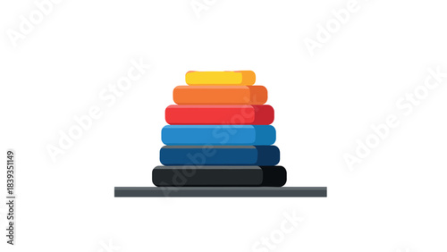 Colorful geometric 3d stacked blocks with modern minimalist design