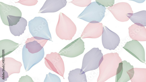 Petal Whispers: A delicate display of petals in various pastel hues, creating a serene and ethereal pattern with soft lines and textures.