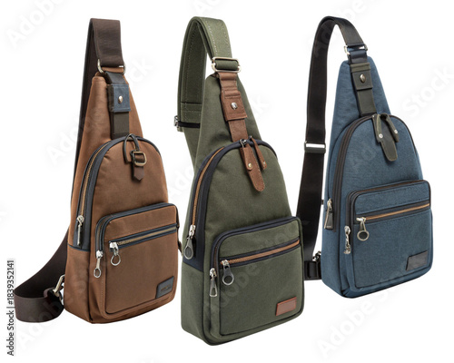 sling bags isolated on white background