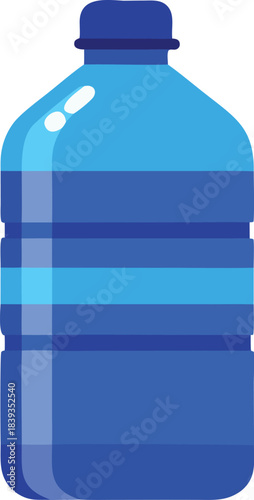 Large blue water cooler container isolated on a white background