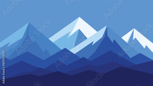 Low poly mountain range digital illustration