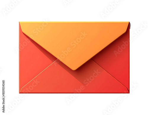 Minimalist Flat Mail Icon, Front View, isolated transparent background png