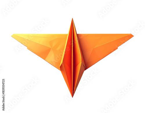 Minimalist Flat Paper Plane Icon, Front View, isolated transparent background png