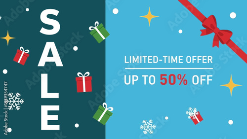 Limited Time Holiday Offer – Winter Sale Banner Up to 50% Off