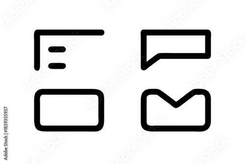 Communication   Messaging Icon Set  White Backgrou Vector Icon Set