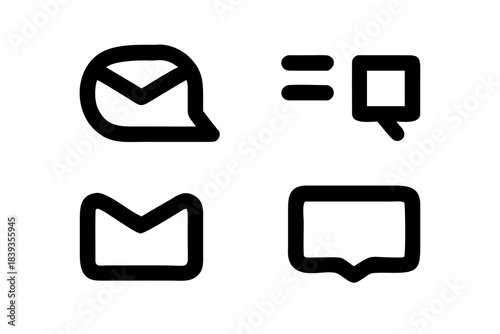 Communication   Messaging Icon Set  White Backgrou Vector Icon Set