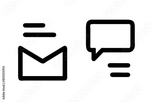 Communication   Messaging Icon Set  White Backgrou Vector Icon Set