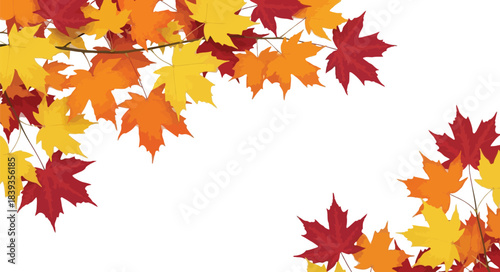 Autumn Maple Leaves Border Background Design for Seasonal Fall Graphics