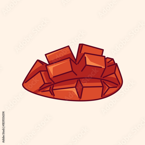 Cute Hand-Drawn Mango Colorful Vector Illustration