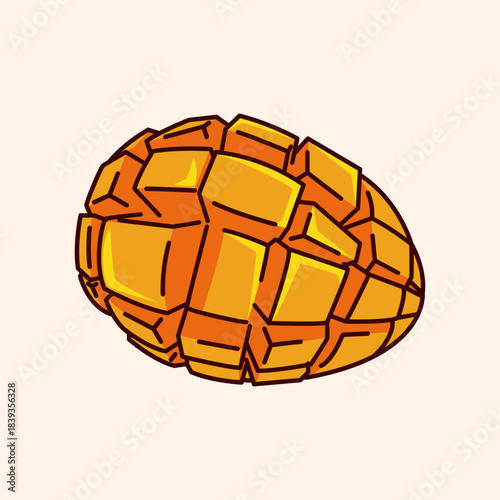 Cute Hand-Drawn Mango Colorful Vector Illustration