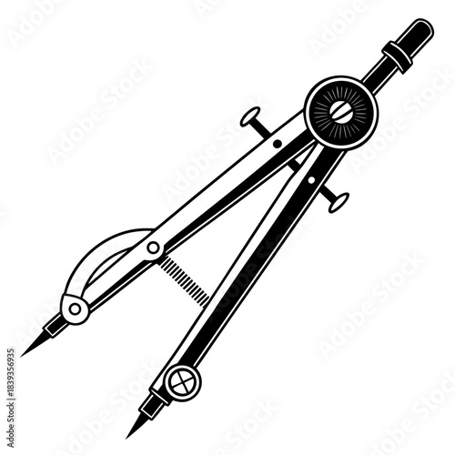 vector illustration of a compass