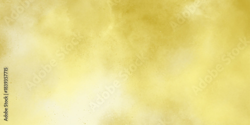 Painted light yellow, golden color wall background. Modern abstract pale yellow water color background. Soft cloudy texture . grunge paper background, inventory and copy space .