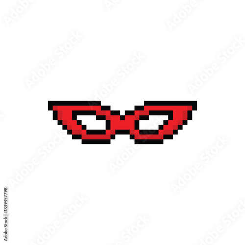 pixel art Carnival mask  8 bit vector icon for computer game logo