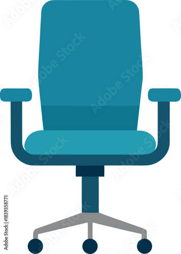 High Back Teal Office Desk Chair with Armrests and Wheels