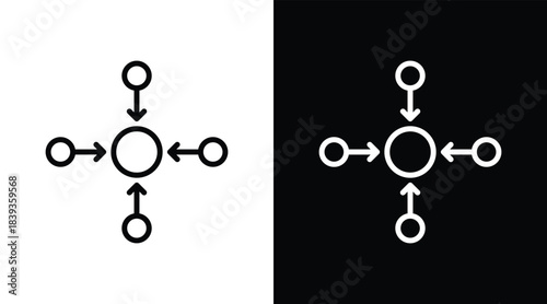 integration Two-tone version in black and white background