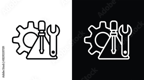 maintenance Two-tone version in black and white background