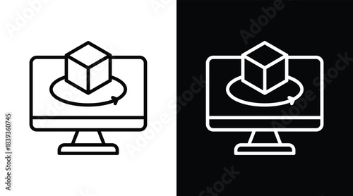 simulation Two-tone version in black and white background