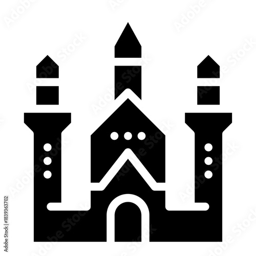Catedral   outline glyph style icon vector design illustrator
