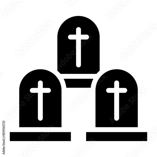 Funeral outline glyph style icon vector design illustrator