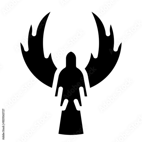 Reaper outline glyph style icon vector design illustrator