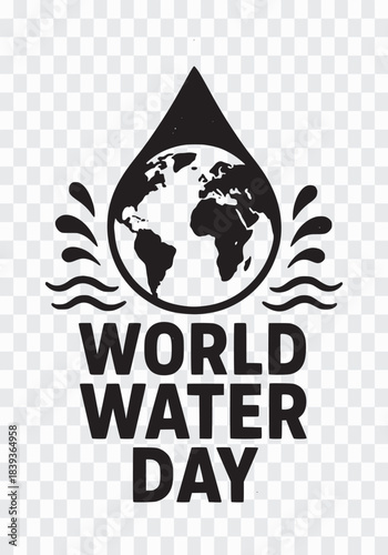 World Water Day Earth in a Water Drop Symbol
