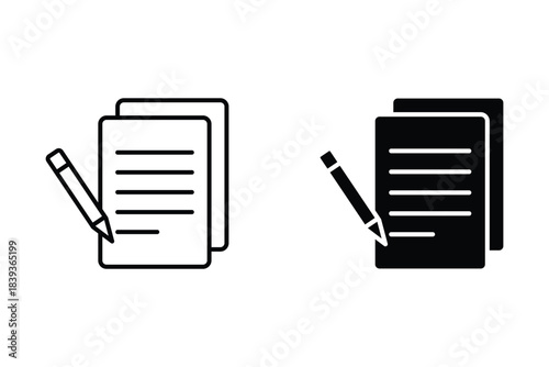 Edit text icon, pencil icon for app and web design, vector illustration,