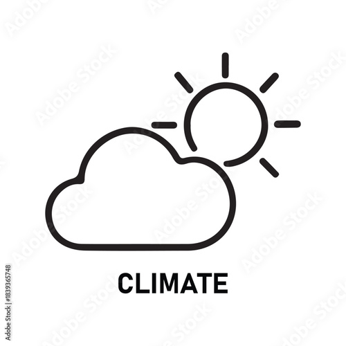 Collection of climate icons representing weather and environmental concepts