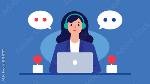 Woman using laptop for video call with colleagues