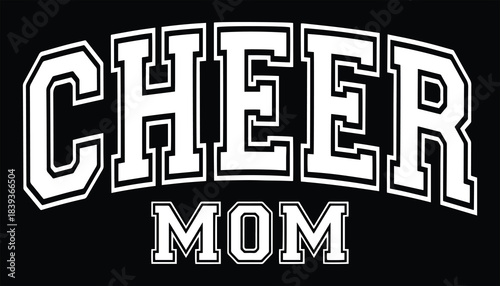 Cheer Mom Varsity Style Support Icon Design