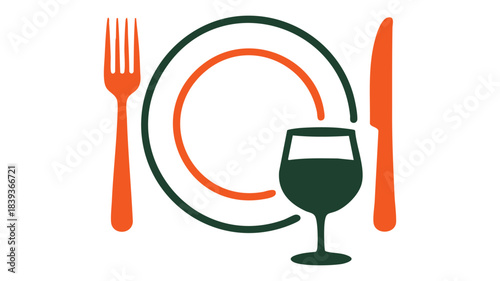Tableware dinner concept graphic icon