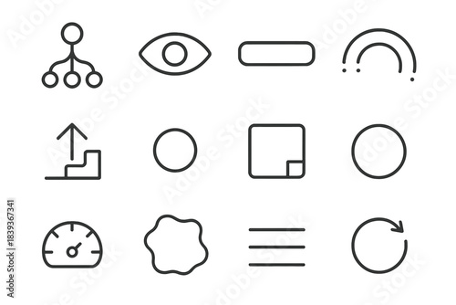 Cognitive Icon Structures. Cognitive Assumption Structures linear set: assumption root node, belief lens tile, mental shortcut bar, expectation arc, inference step arrow, hidden