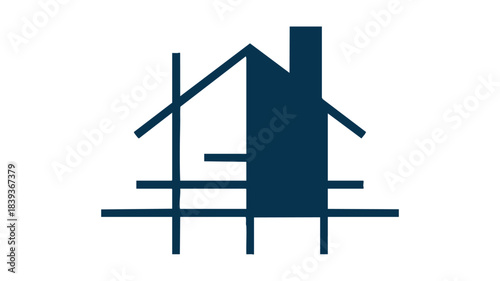 Abstract blue minimalist home design