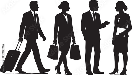 Business people silhouette vector set