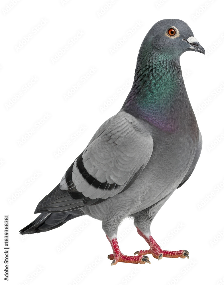 Naklejka premium Pigeon perched on ground urban environment wildlife isolated on transparent background